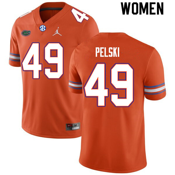Women #49 Preston Pelski Florida Gators College Football Jerseys Sale-Orange